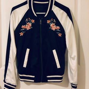 Reversible Black and White Floral Tack Jacket